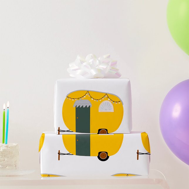 Papel De Regalo Caravana Cute Amarilla (Subido por el creador)