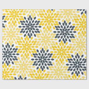 Papel De Regalo Carbón amarillo y gris de carbón vegetal moderno