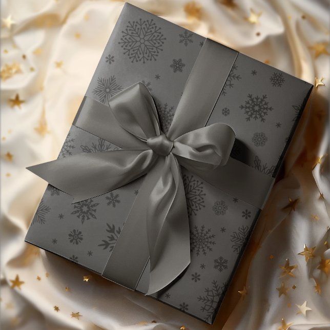 Papel De Regalo Carbón de carbón de nieve de invierno monotónico (Subido por el creador)