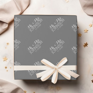 Papel De Regalo Carbón de Color Sólido - Favor de Boda para Sr y S