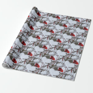 Papel De Regalo Cardenal de la nieve