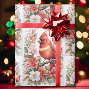 Papel De Regalo Cardenal Red Bird Hermosos Navidades acuáticos