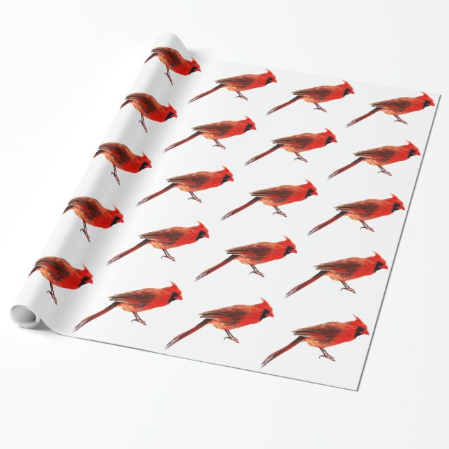 Papel De Regalo Cardenales (Desenrollado)