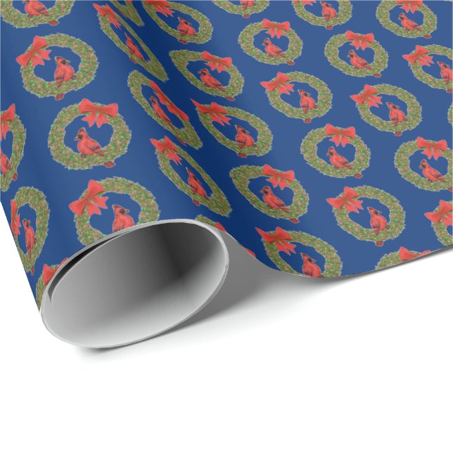 Papel De Regalo Cardenales de Navidad  (Esquina del rollo)