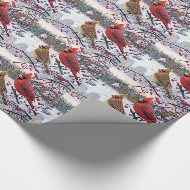 Papel de regalo/cardenales del navidad (Esquina)