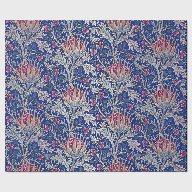 Papel De Regalo cardo rosado azul (Costura)