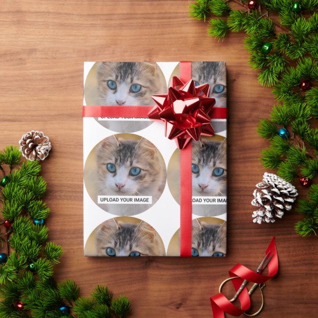 Papel De Regalo Cargar la foto de un gato lindo (Regalo de vacaciones)