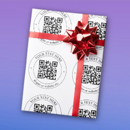 Papel De Regalo Cargar tu propio código QR y texto de Personalizab