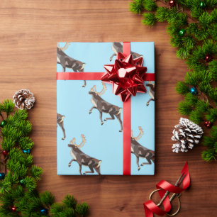 Papel De Regalo Caribú/reno de arte folclórico
