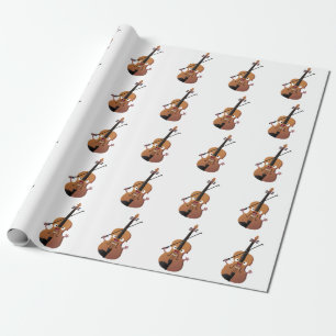 Papel De Regalo Caricatura musical divertida en violín