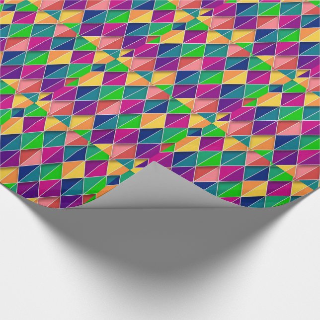 Papel De Regalo Carnaval de Mardi Gras Diamantes verdes morados (Esquina)
