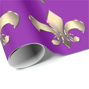 Papel De Regalo Carnaval de Mardi Gras Fleur de Lis