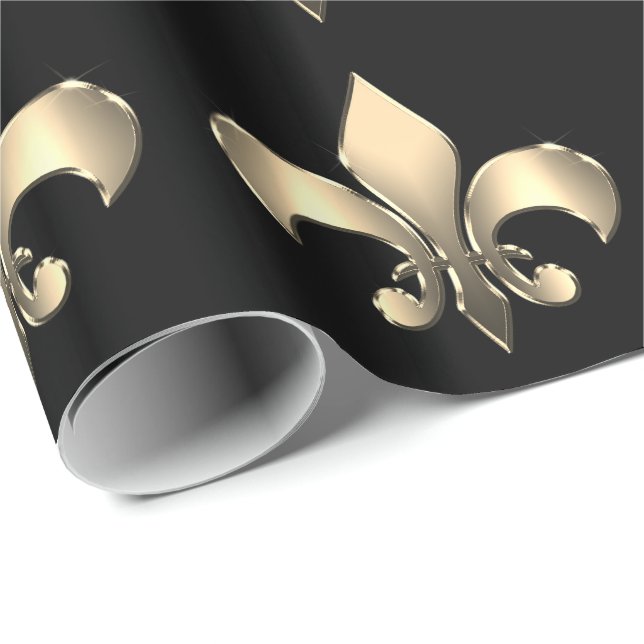 Papel De Regalo Carnaval de Mardi Gras Fleur de Lis (Esquina del rollo)