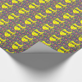 Papel De Regalo Carnaval de Mardi Gras Máscara Amarilla Sobre Diam