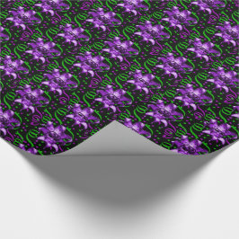 Papel De Regalo Carnaval de Mardi Gras Máscara Púrpura Con Confett
