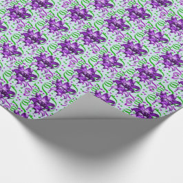 Papel De Regalo Carnaval de Mardi Gras Máscara Púrpura Con Confett