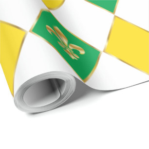 Papel De Regalo Carnaval de Mardi Gras Rhombus Geométrico Fleur d