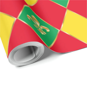 Papel De Regalo Carnaval de Mardi Gras Rhombus Geométrico Fleur de