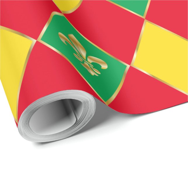Papel De Regalo Carnaval de Mardi Gras Rhombus Geométrico Fleur de (Esquina del rollo)
