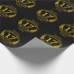 Papel De Regalo Carnelian Gemstone boda aniversario 17 años<br><div class="desc">Un diseño para celebrar los 17 años de matrimonio. Este diseño tiene un diseño de laurel de color amarillo (carneliano) sobre un fondo negro. Carnelian es la piedra angular tradicional para esta ocasión. El texto dice el aniversario de Carnelian en 17 años. Un diseño romántico para celebrar tu decimoséptimo año...</div>