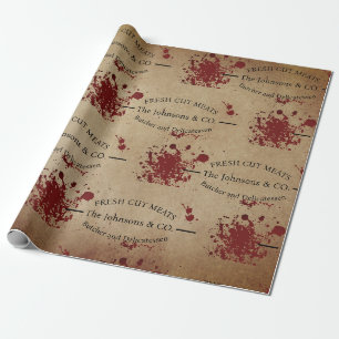 Papel De Regalo Carnicería Custom Sangrienta Espeluznante