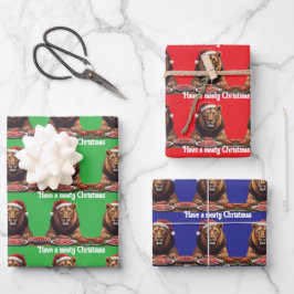 Papel de Regalo Carnívoro Hoja Plana Juego de 3