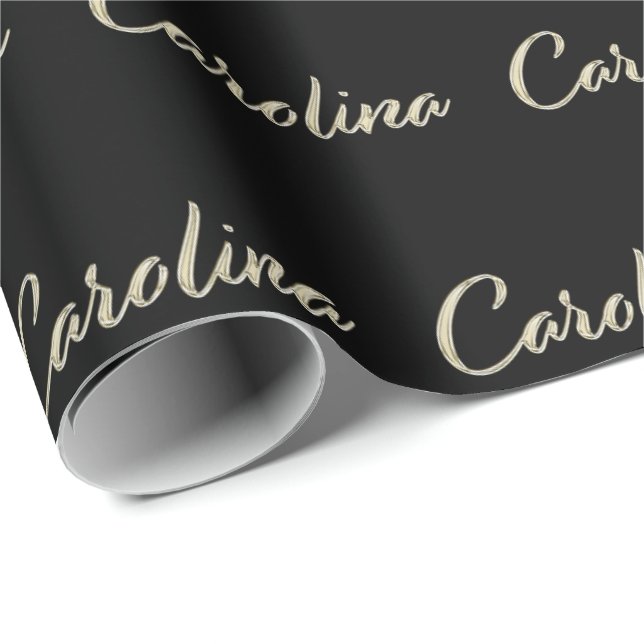 Papel De Regalo Carolina white gold Handwriting Geschenkpapier (Esquina del rollo)