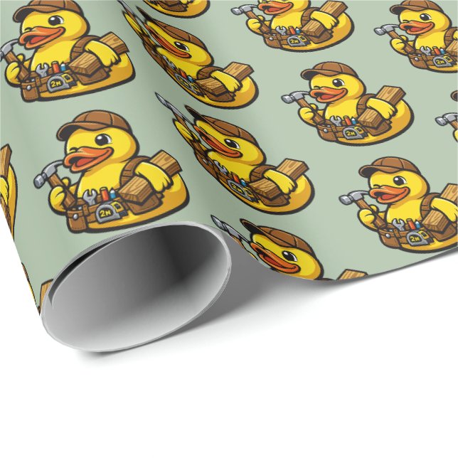 Papel De Regalo Carpintero Pato de Goma (Esquina del rollo)
