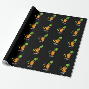 Papel De Regalo Carrate Funny Carrot Karate Pun Dark BG