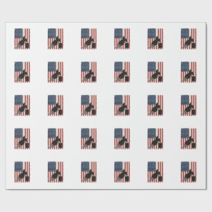 Papel De Regalo Carrera de Barriles Bandera Americana Diseño Vecto
