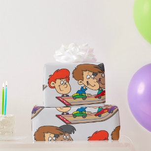 Papel De Regalo Carrera de coches de madera para niños