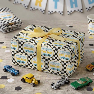 Papel De Regalo Carrera de Dos Autos Rápidos Fiesta de Cumpleaños 