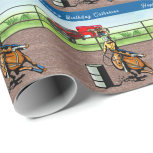 Papel De Regalo Carreras de barril occidental personalizada