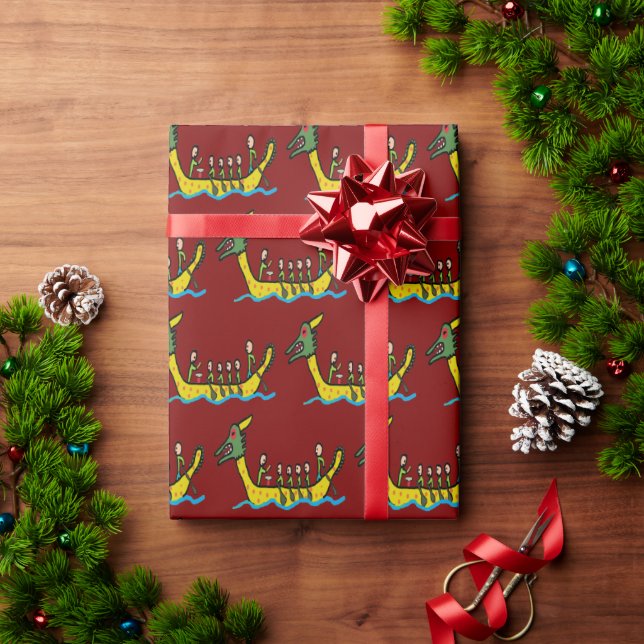 Papel De Regalo Carreras del barco Dragon (Regalo de vacaciones)