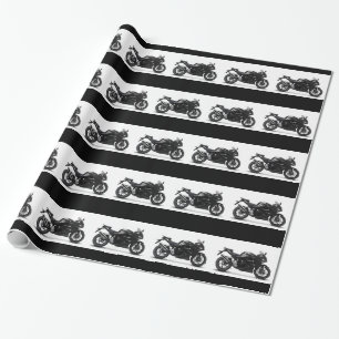 Papel De Regalo CARRERAS Guay DEPORTES MOTOCICLETA NEGRA 297090