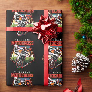 Papel De Regalo Carreras Motocross personalizada Dirt Bike Trail R