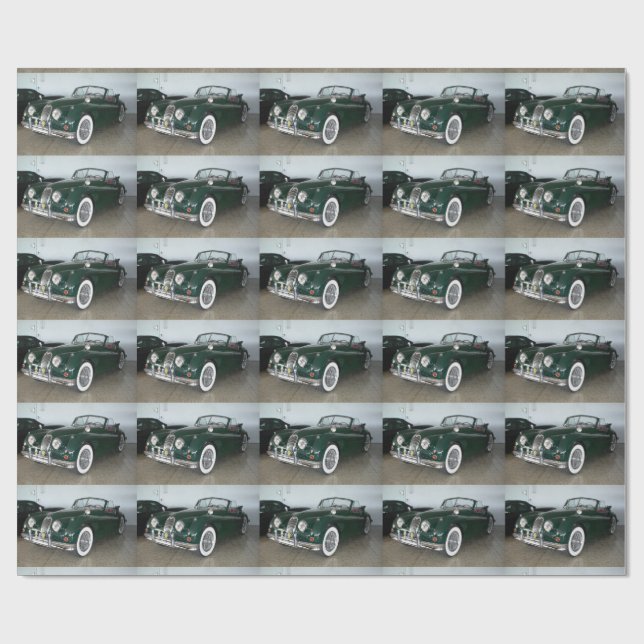 Papel De Regalo Carreras Verde Jaguar XK 120 (Superficie plana)