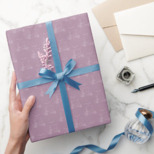 Papel De Regalo Carritos de Golf Tonal & Palos en Magenta Gris Cla
