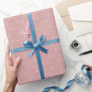 Papel De Regalo Carritos de Golf y Palos Tonal sobre Rosa Té Oscur