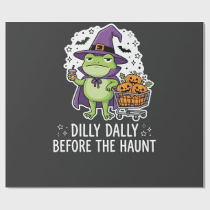 Papel De Regalo Carro de Bruja de Rana Dilly Dally de Halloween Ca