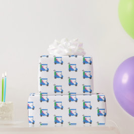 Papel De Regalo Carro de golf azul Preppy