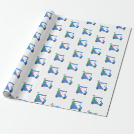Papel De Regalo Carro de golf azul Preppy