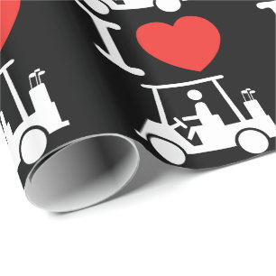 Papel De Regalo Carro de golf I Heart (Love)
