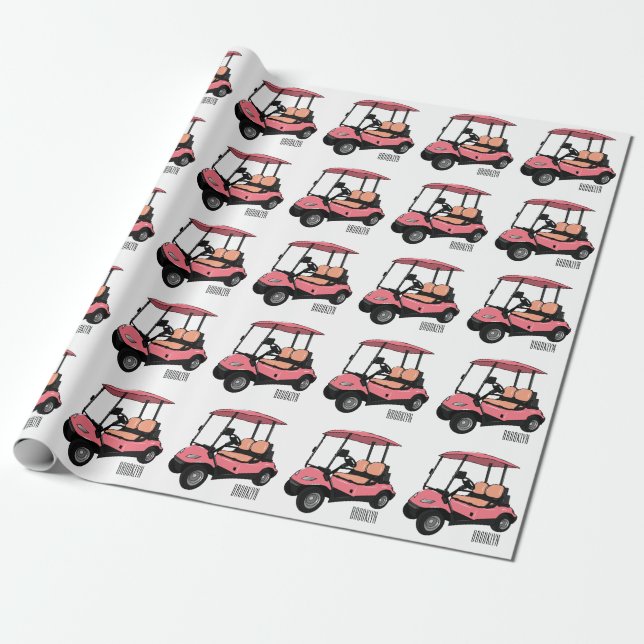 Papel De Regalo Carro de golf / ilustracion personalizado de coche (Desenrollado)