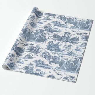 Papel De Regalo Carro francés vintage de la tela del alba de Jouy-