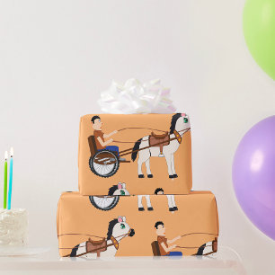 Papel De Regalo Carruaje de Caballo y Poney