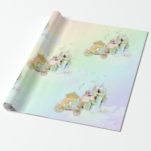 Papel De Regalo Carruaje del Castillo de la Princesa del Arcoíris 