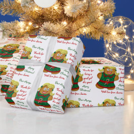Papel De Regalo Carta de cocina de pan de jengibre de Santa Navida