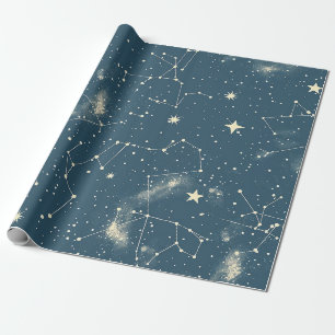 Papel De Regalo Carta de constelaciones de la luna de marino de ac