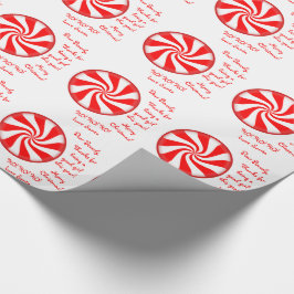 Papel De Regalo Carta de dulces con menta de Santa Navidades navid